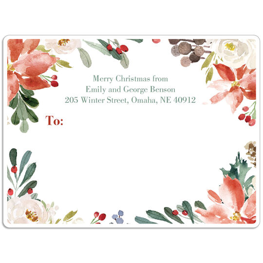 Autumn Berry Floral Shipping Labels